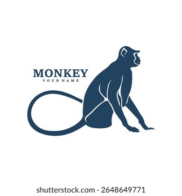Monkey logo design vector. Silhouette Monkey Template Illustration. Icon Symbol