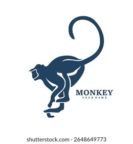Monkey logo design vector. Silhouette Monkey Template Illustration. Icon Symbol