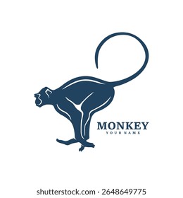 Monkey logo design vector. Silhouette Monkey Template Illustration. Icon Symbol
