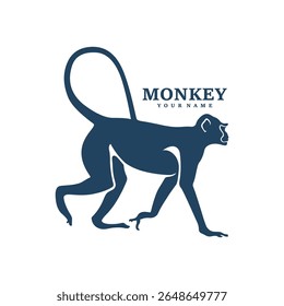 Monkey logo design vector. Silhouette Monkey Template Illustration. Icon Symbol