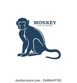 Monkey logo design vector. Silhouette Monkey Template Illustration. Icon Symbol