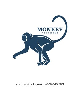Monkey logo design vector. Silhouette Monkey Template Illustration. Icon Symbol