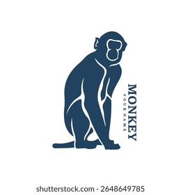 Monkey logo design vector. Silhouette Monkey Template Illustration. Icon Symbol