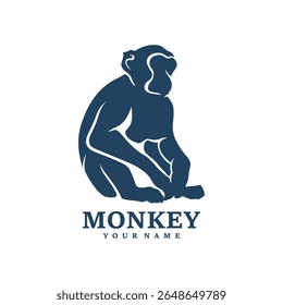 Monkey logo design vector. Silhouette Monkey Template Illustration. Icon Symbol
