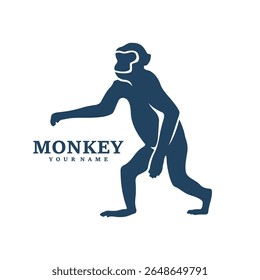 Monkey logo design vector. Silhouette Monkey Template Illustration. Icon Symbol