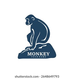 Monkey logo design vector. Silhouette Monkey Template Illustration. Icon Symbol