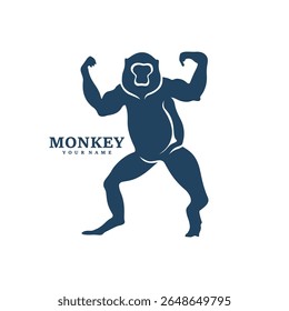 Monkey logo design vector. Silhouette Monkey Template Illustration. Icon Symbol