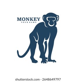 Monkey logo design vector. Silhouette Monkey Template Illustration. Icon Symbol