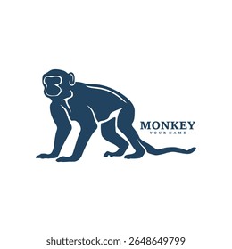Monkey logo design vector. Silhouette Monkey Template Illustration. Icon Symbol