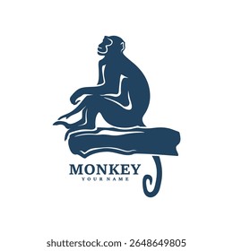 Monkey logo design vector. Silhouette Monkey Template Illustration. Icon Symbol