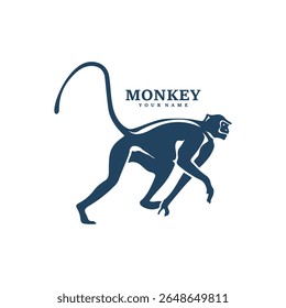 Monkey logo design vector. Silhouette Monkey Template Illustration. Icon Symbol