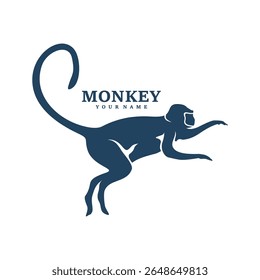 Monkey logo design vector. Silhouette Monkey Template Illustration. Icon Symbol