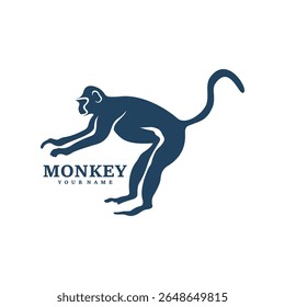 Monkey logo design vector. Silhouette Monkey Template Illustration. Icon Symbol