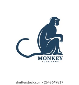 Monkey logo design vector. Silhouette Monkey Template Illustration. Icon Symbol