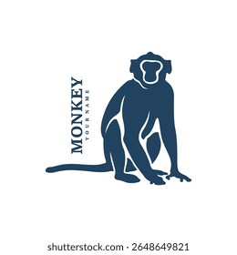 Monkey logo design vector. Silhouette Monkey Template Illustration. Icon Symbol