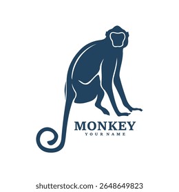 Monkey logo design vector. Silhouette Monkey Template Illustration. Icon Symbol