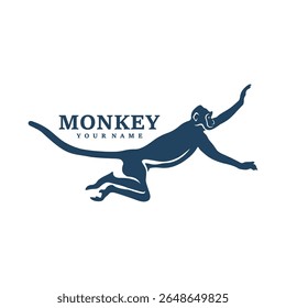 Monkey logo design vector. Silhouette Monkey Template Illustration. Icon Symbol