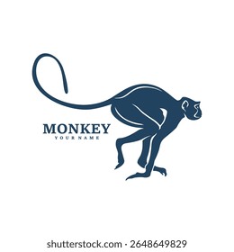 Monkey logo design vector. Silhouette Monkey Template Illustration. Icon Symbol