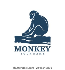 Monkey logo design vector. Silhouette Monkey Template Illustration. Icon Symbol
