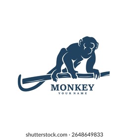 Monkey logo design vector. Silhouette Monkey Template Illustration. Icon Symbol