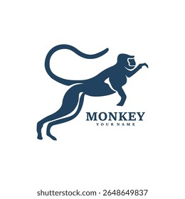 Monkey logo design vector. Silhouette Monkey Template Illustration. Icon Symbol