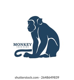 Monkey logo design vector. Silhouette Monkey Template Illustration. Icon Symbol