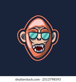 Monkey logo esports mascot illustration, for team, gaming team.