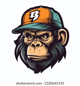 A monkey logo graffiti style