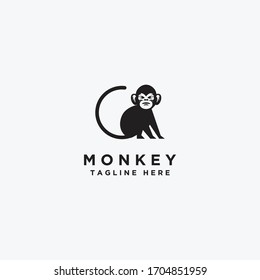 Monkey Logo Icon Design Template Illustration Vector