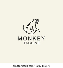 Monkey logo icon design template flat vector