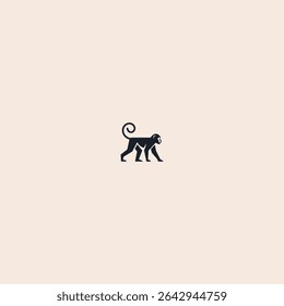 Monkey logo icon flat vector design