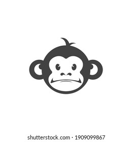 Monkey logo icon illustration vector flat design template