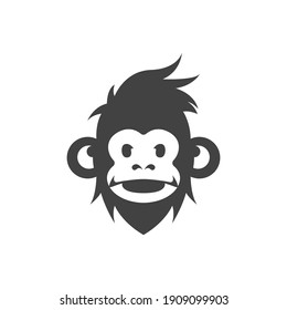 Monkey logo icon illustration vector flat design template