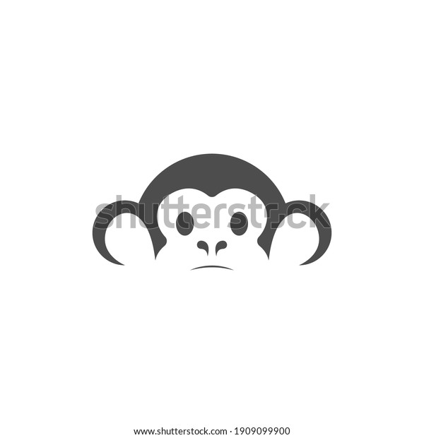 Monkey\
logo icon illustration vector flat design\
template