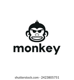 monkey logo icon vector illustration