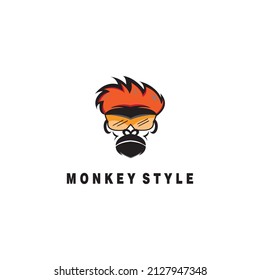 monkey logo illustration clipart design vector