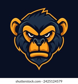 Monkey Logo Illustration, Logo Idea for Esports Team, Monkey Head Logo