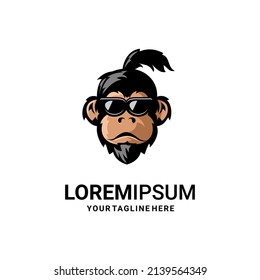 vector de ilustración del logo de mono, caricatura de mono
