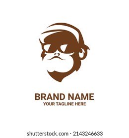 monkey logo illustration vector, monkey cartoon	