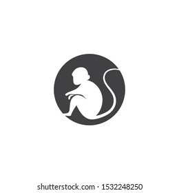 Monkey logo ilustration vector flat design