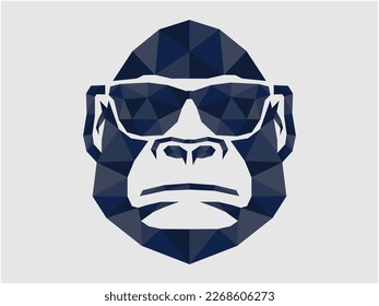 monkey logo image with glasses polygonal style