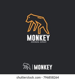 MONKEY LOGO. Linear Animal Icon