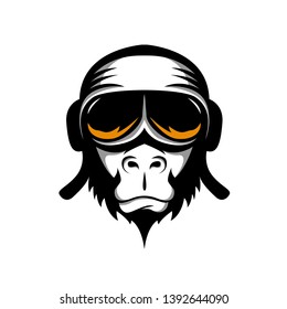 MONKEY LOGO MASCOT ILLUSTRATION DESIGN