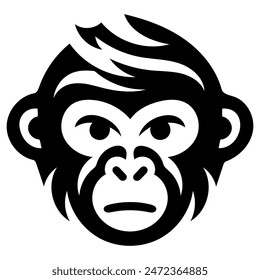 Monkey Logo: Primate Symbol, Playful Branding, Jungle Concept, Flat Vector Illustration