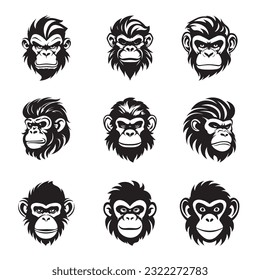 Monkey logo set - Premium design collection - Vector Illustration