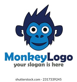 Monkey Logo Template - Blue Color