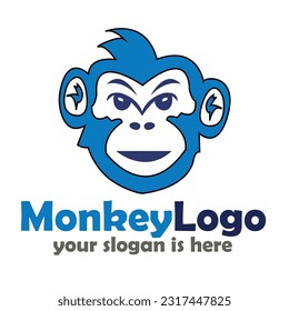 Monkey Logo Template - Blue Color