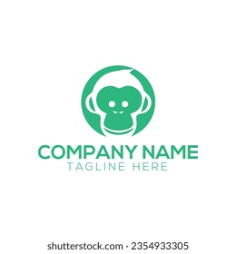 monkey Logo Template Design Vector
