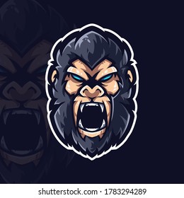 Plantilla de logotipo de mono Esport para juegos