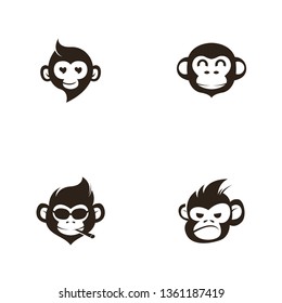 Monkey logo template vector